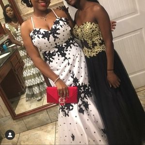 Terani Couture blk & White with black sequins plus